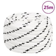 Vidaxl Splétané lodní lano bílé 18 mm x 25 m polyester