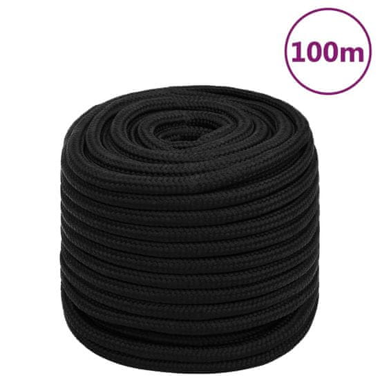 Vidaxl Pracovní lano černé 18 mm 100 m polyester