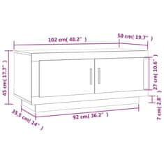 Vidaxl Konferenční stolek hnědý dub 102 x 50 x 45 cm kompozitní dřevo