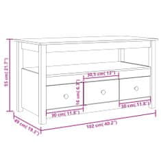 Vidaxl Konferenční stolek bílý 102 x 49 x 55 cm masivní borové dřevo