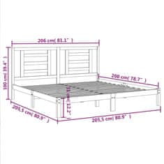 Vidaxl Postel bez matrace bílá 200 x 200 cm masivní borovice