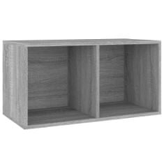 Vidaxl Úložný box na LP desky šedý sonoma 71x34x36 cm kompozitní dřevo