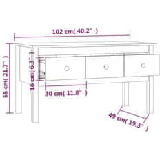 Vidaxl Konferenční stolek černý 102 x 49 x 55 cm masivní borové dřevo