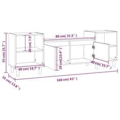 Vidaxl TV skříňka kouřový dub 160x35x55 cm kompozitní dřevo