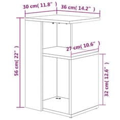 Vidaxl Odkládací stolek šedý sonoma 36 x 30 x 56 cm kompozitní dřevo