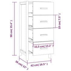 Vidaxl Skříň highboard černá 42 x 38 x 90 cm kompozitní dřevo