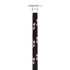 Vidaxl Lodní lano černé 2 mm 250 m polypropylen
