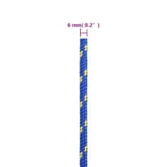 Vidaxl Lodní lano modré 6 mm 250 m polypropylen