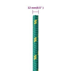 Vidaxl Lodní lano zelené 12 mm 25 m polypropylen