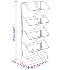 Vidaxl Sada vertikálních zahradních truhlíků 4 ks antracitová PP