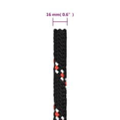 Vidaxl Lodní lano černé 16 mm 100 m polypropylen