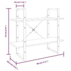 Vidaxl Knihovna s 5 policemi šedá sonoma 80x30x175 cm kompozitní dřevo