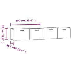 Vidaxl Nástěnné skříňky 2 ks lesklé bílé 100 x 36,5 x 35 cm kompozit