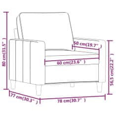 Vidaxl Křeslo vínové 60 cm samet