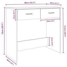 Vidaxl Psací stůl hnědý dub 80 x 40 x 75 cm kompozitní dřevo