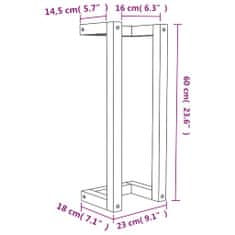 Vidaxl Věšák na ručníky bílý 23 x 18 x 60 cm masivní borové dřevo