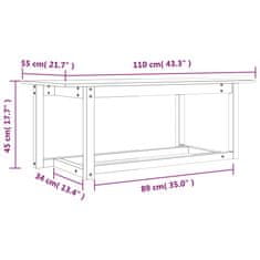 Vidaxl Konferenční stolek 110 x 55 x 45 cm masivní borové dřevo