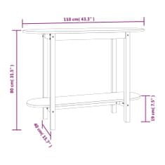 Vidaxl Konzolový stolek bílý 110x40x80 cm masivní borové dřevo