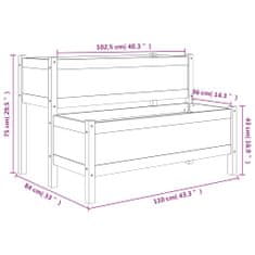 Vidaxl Truhlík černý White 110 x 84 x 75 cm masivní borové dřevo