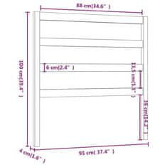 Vidaxl Čelo postele 95 x 4 x 100 cm masivní borovice