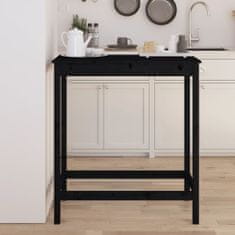 Vidaxl Barový stolek černý 100 x 50 x 110 cm masivní borové dřevo