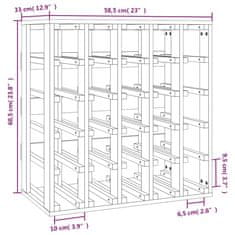 Vidaxl Regál na víno 58,5x33x60,5 cm masivní borové dřevo