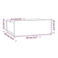 Vidaxl Plovoucí noční stolky 2 ks hnědý dub 40 x 30 x 15 cm kompozit