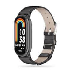 Tech-protect Leatherfit řemínek na Xiaomi Smart Band 8, black