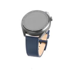 FIXED Kožený řemínek Leather Strap s Quick Release 20mm pro smartwatch, modrý