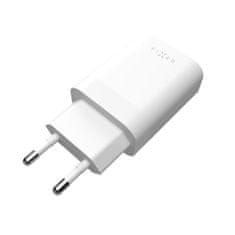 FIXED Síťová nabíječka s 2x USB-C výstupem, podpora PD, 35W, bílá