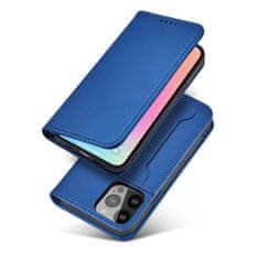 OEM Magnet Card Case elegantní knížkové pouzdro s venkovní kapsou na Samsung Galaxy S23 ULTRA 5G Blue