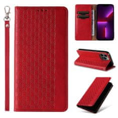 OEM Magnet Case elegantní knížkové pouzdro s poutkem na Samsung Galaxy S23 ULTRA 5G Red