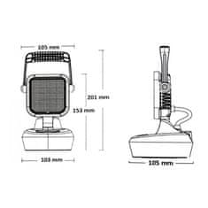 AUTOLAMP Světlo pracovní akumulátorové 9*1W LED 12V-24V magnetické