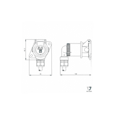 ERICH JAEGER zásuvka 24V 7P ABS/EBS ADR kabel 90°