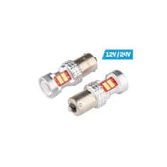 Carmotion 2ks LED 12V/24V 10W BA15s čirá CANBUS 13x3030 SMD