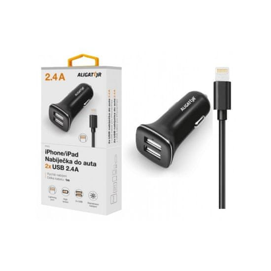 Aligator Nabíječka do auta pro iPhone s 2xUSB výstupem 2,4A