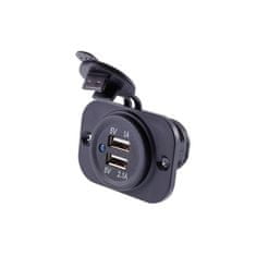 Carmotion zásuvka přístrojová 2x USB 3.1A, 12 / 24V