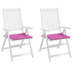 Vidaxl Podušky na zahradní židli 2 ks růžové 50 x 50 x 3 cm textil
