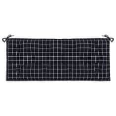 Vidaxl Poduška na zahradní lavici černá károvaná 120x50x7 cm textil