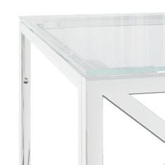 Vidaxl Konferenční stolek 110 x 45 x 45 cm nerezová ocel a sklo
