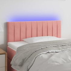 Vidaxl Čelo postele s LED růžové 80 x 5 x 78/88 cm samet