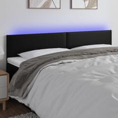 Vidaxl Čelo postele s LED černé 200x5x78/88 cm umělá kůže