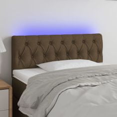 Vidaxl Čelo postele s LED tmavě hnědé 90 x 7 x 78/88 cm textil