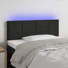 Vidaxl Čelo postele s LED černé 80 x 5 x 78/88 cm samet