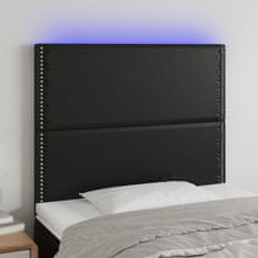 Vidaxl Čelo postele s LED černé 90x5x118/128 cm umělá kůže