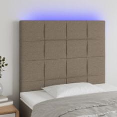 Vidaxl Čelo postele s LED taupe 90x5x118/128 cm textil