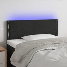 Vidaxl Čelo postele s LED černé 100x5x78/88 cm samet