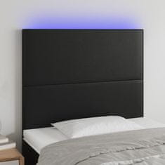 Vidaxl Čelo postele s LED černé 100x5x118/128 cm umělá kůže