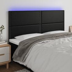 Vidaxl Čelo postele s LED černé 180x5x118/128 cm umělá kůže