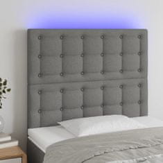 Vidaxl Čelo postele s LED tmavě šedé 100x5x118/128 cm textil